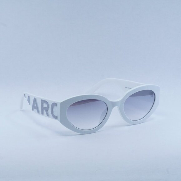 Marc Jacobs MARC694/G/S 0HYMIC Sunglasses White Oval Frame, Grey Mirror Lenses - Picture 5 of 11